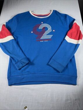 ABERCROMBIE & FITCH RED WHITE & BLUE PULLOVER SWEATSHIRT SHIRT WOMEN'S LARGE
